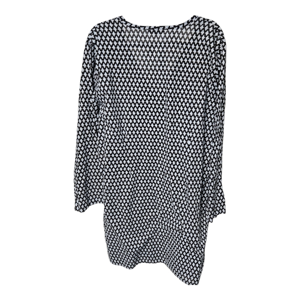 Lands' End Black and White Printed Midi Dress - Picture 3 of 3
